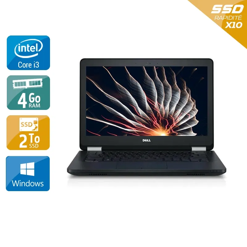 Latitude E5270 12,5" 2010 - Intel Core i3 2,3Ghz - 2 - 4Go DDR4 - 2To SSD - Intel HD Graphics 520 - Gris / Noir - Windows 10 - AZERTY