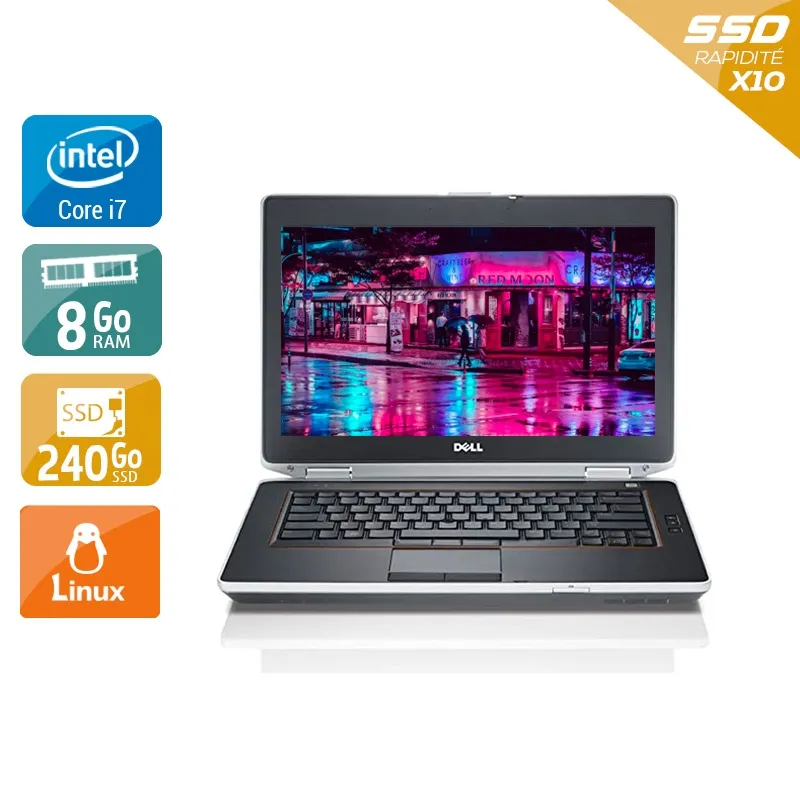 Latitude E6430 14" 2012 - Intel Core i7 2,7Ghz - 2 - 8Go DDR3 - 240Go SSD - Intel HD Graphics 4000 - Gris / Noir - Linux - AZERTY