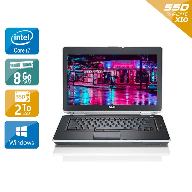 Latitude E6430 14" 2012 - Intel Core i7 2,7Ghz - 2 - 8Go DDR3 - 2To SSD - Intel HD Graphics 4000 - Gris / Noir - Windows 10 - AZERTY