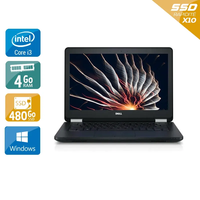 Latitude E5270 12,5" 2010 - Intel Core i3 2,3Ghz - 2 - 4Go DDR4 - 480Go SSD - Intel HD Graphics 520 - Gris / Noir - Windows 10 - AZERTY