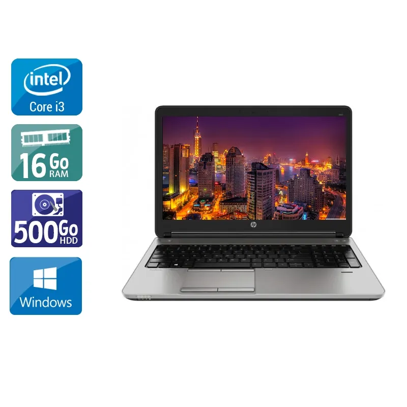 ProBook 650 G1 15,6" 2013 - Intel Core i3 2,4Ghz - 2 - 16Go DDR3 - 500Go HDD - Intel HD Graphics 4600 - Gris / Noir - Windows 10 - AZERTY