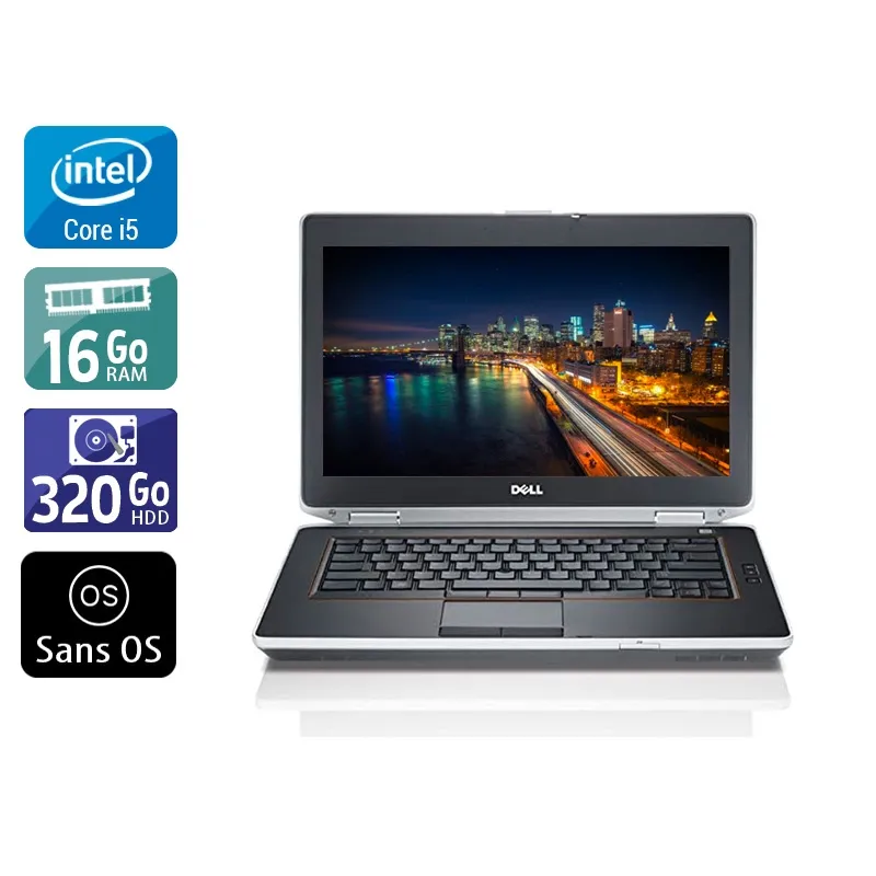 Latitude E6430 14" 2013 - Intel Core i5 2,7Ghz - 2 - 16Go DDR3 - 320Go HDD - ‎Intel HD Graphics 3000 - Gris / Noir - Sans OS - AZERTY