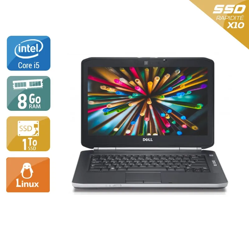Latitude E5420 14,1" 2011 - Intel Core i5 2,5Ghz - 4 - 8Go DDR3 - 1To SSD - Intel HD Graphics 3000 - Gris / Noir - Linux - AZERTY