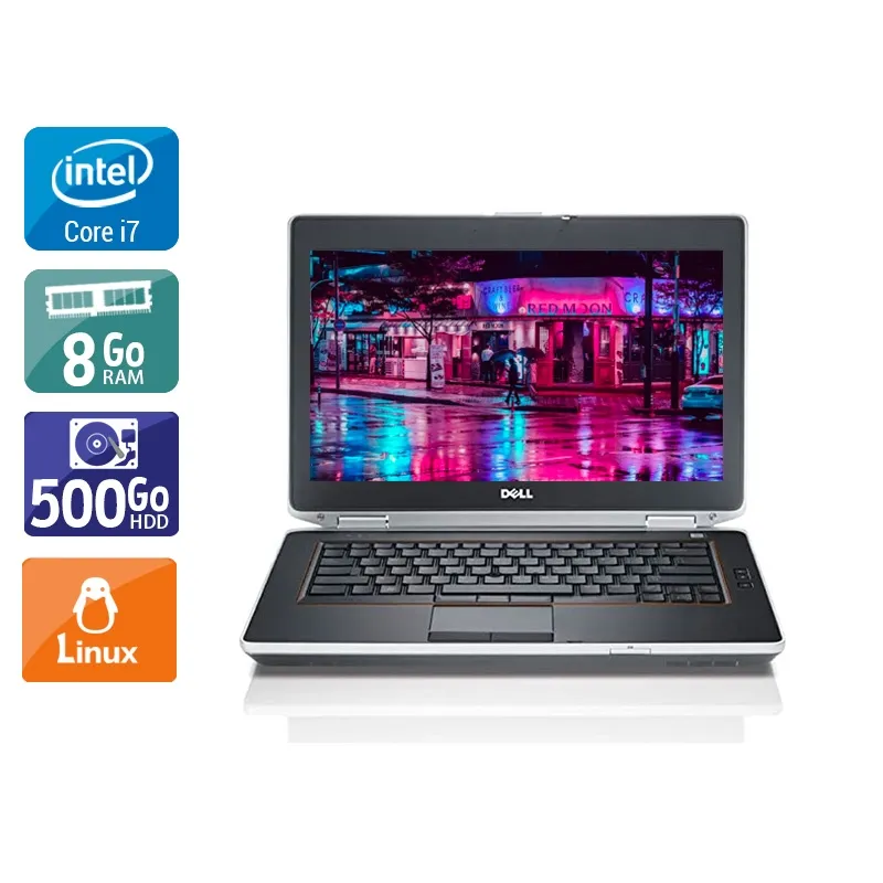 Latitude E6430 14" 2012 - Intel Core i7 2,7Ghz - 2 - 8Go DDR3 - 500Go HDD - Intel HD Graphics 4000 - Gris / Noir - Linux - AZERTY