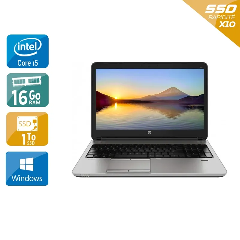 ProBook 650 G1 15,6" 2013 - Intel Core i5 2,5Ghz - 2 - 16Go DDR3 - 1To SSD - Intel HD Graphics 4600 - Gris / Noir - Windows 10 - AZERTY