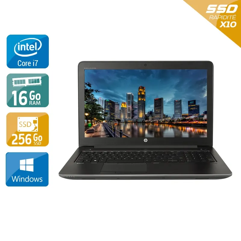 ZBook 15 G3 15,5" 2015 - Intel Core i7 2,7Ghz - 4 - 16Go DDR4 - 256Go SSD - Nvidia Quadro M1000M - Gris / Noir - Windows 10 - AZERTY