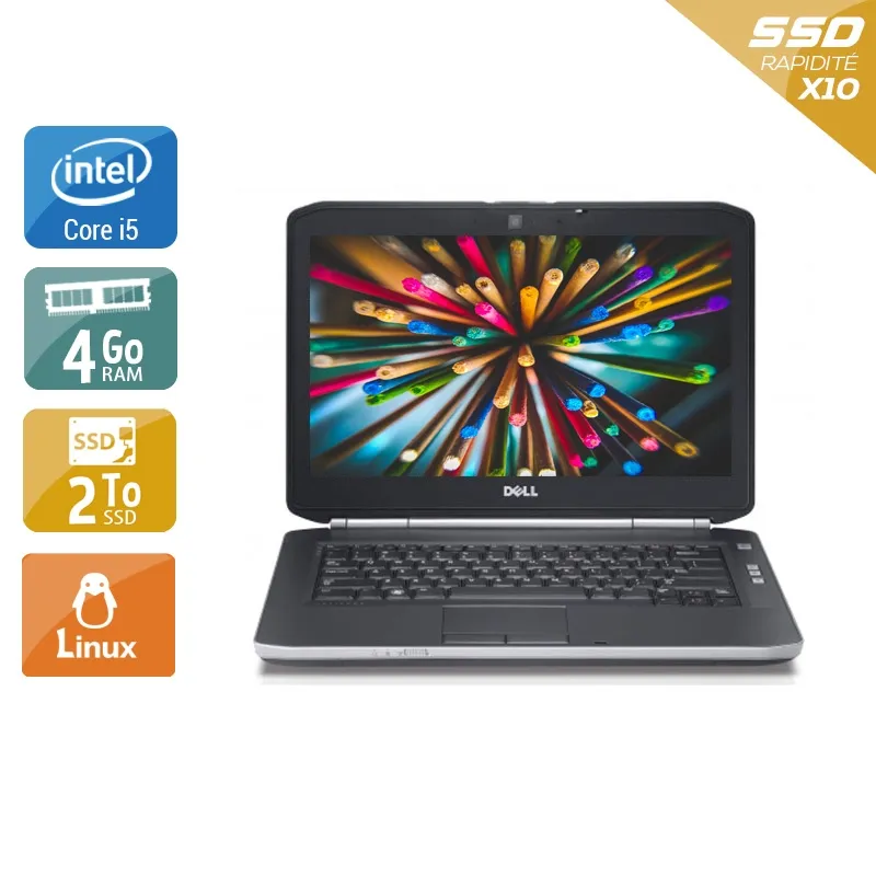 Latitude E5420 14,1" 2011 - Intel Core i5 2,5Ghz - 4 - 4Go DDR4 - 2To SSD - Intel HD Graphics 3000 - Gris / Noir - Linux - AZERTY
