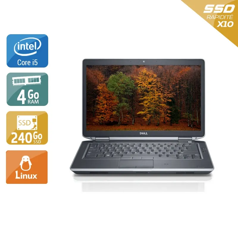 Latitude E5430 14,1" 2012 - Intel Core i5 2,6Ghz - 4 - 4Go DDR4 - 240Go SSD - Intel HD Graphics 4000 - Gris / Noir - Linux - AZERTY