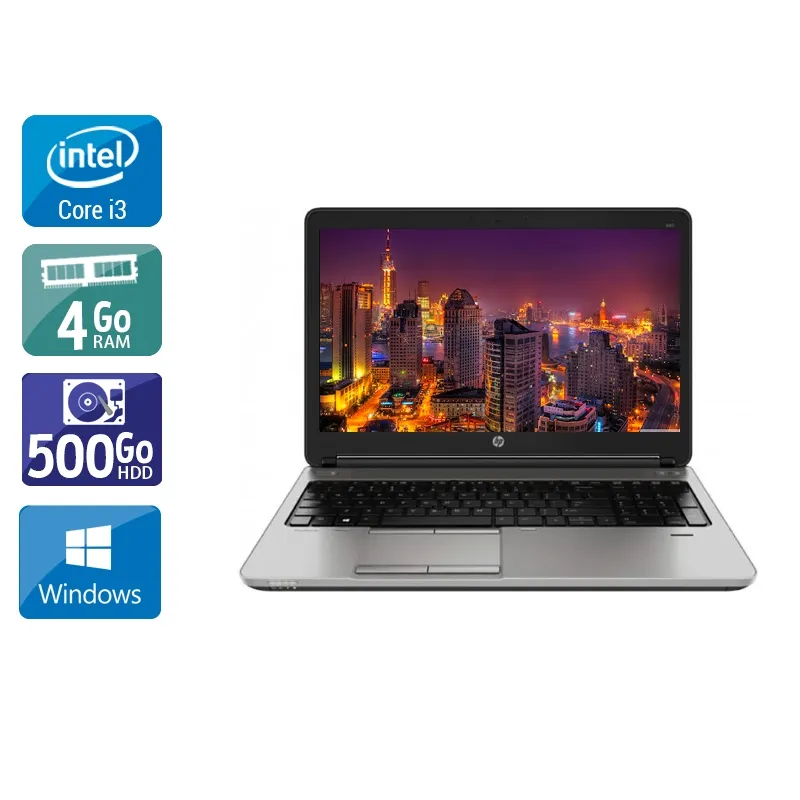 ProBook 650 G1 15,6" 2013 - Intel Core i3 2,4Ghz - 2 - 8Go DDR3 - 500Go HDD - Intel HD Graphics 4600 - Gris / Noir - Windows 10 - AZERTY