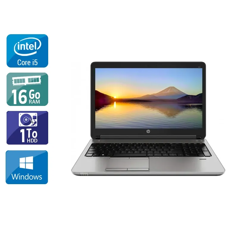 ProBook 650 G1 15,6" 2013 - Intel Core i5 2,5Ghz - 2 - 16Go DDR3 - 1To HDD - Intel HD Graphics 4600 - Gris / Noir - Windows 10 - AZERTY