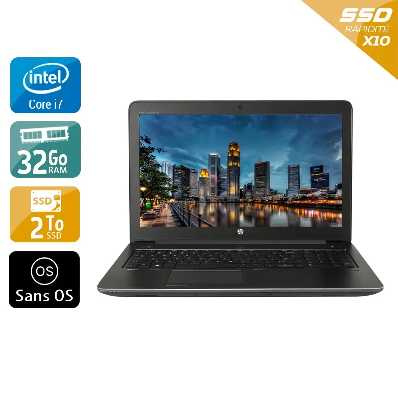 ZBook 15 G3 15,5" 2015 - Intel Core i7 2,7Ghz - 4 - 32Go DDR4 - 2To SSD - Nvidia Quadro M1000M - Gris / Noir - Sans OS - AZERTY