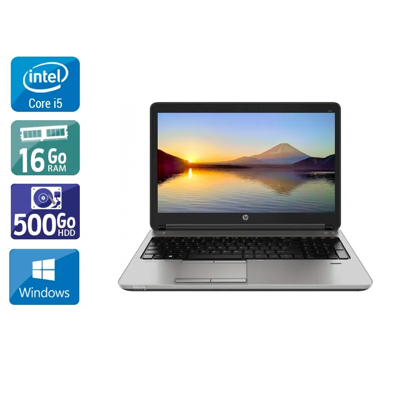 ProBook 650 G1 15,6" 2013 - Intel Core i5 2,5Ghz - 2 - 16Go DDR3 - 500Go HDD - Intel HD Graphics 4600 - Gris / Noir - Windows 10 - AZERTY