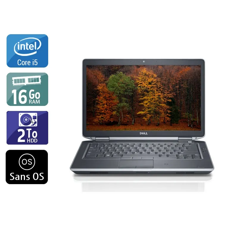 Latitude E5430 14,1" 2012 - Intel Core i5 2,6Ghz - 4 - 16Go DDR3 - 2To HDD - Intel HD Graphics 4000 - Gris / Noir - Sans OS - AZERTY