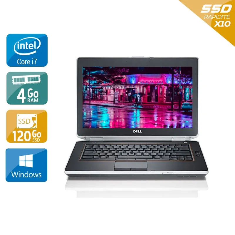 Latitude E6430 14" 2012 - Intel Core i7 2,7Ghz - 2 - 4Go DDR4 - 120Go SSD - Intel HD Graphics 4000 - Gris / Noir - Windows 10 - AZERTY