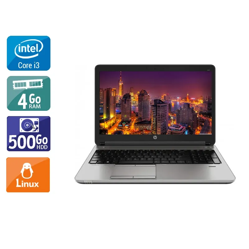 ProBook 650 G1 15,6" 2013 - Intel Core i3 2,4Ghz - 2 - 4Go DDR4 - 500Go HDD - Intel HD Graphics 4600 - Gris / Noir - Linux - AZERTY