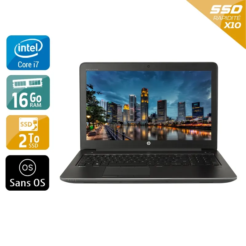 ZBook 15 G3 15,5" 2015 - Intel Core i7 2,7Ghz - 4 - 16Go DDR4 - 2To SSD - Nvidia Quadro M1000M - Gris / Noir - Sans OS - AZERTY