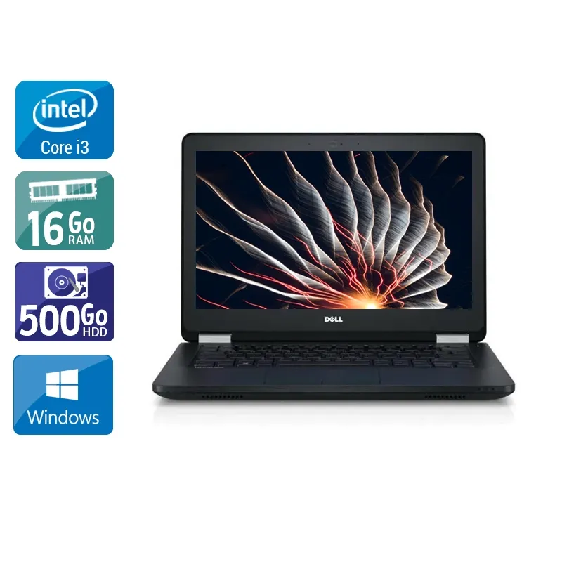 Latitude E5270 12,5" 2010 - Intel Core i3 2,3Ghz - 2 - 16Go DDR4 - 500Go HDD - Intel HD Graphics 520 - Gris / Noir - Windows 10 - AZERTY