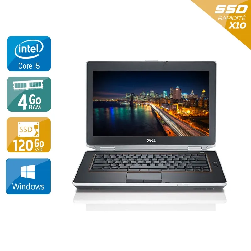 Latitude E6430 14" 2013 - Intel Core i5 2,7Ghz - 2 - 4Go DDR4 - 120Go SSD - ‎Intel HD Graphics 3000 - Gris / Noir - Windows 10 - AZERTY