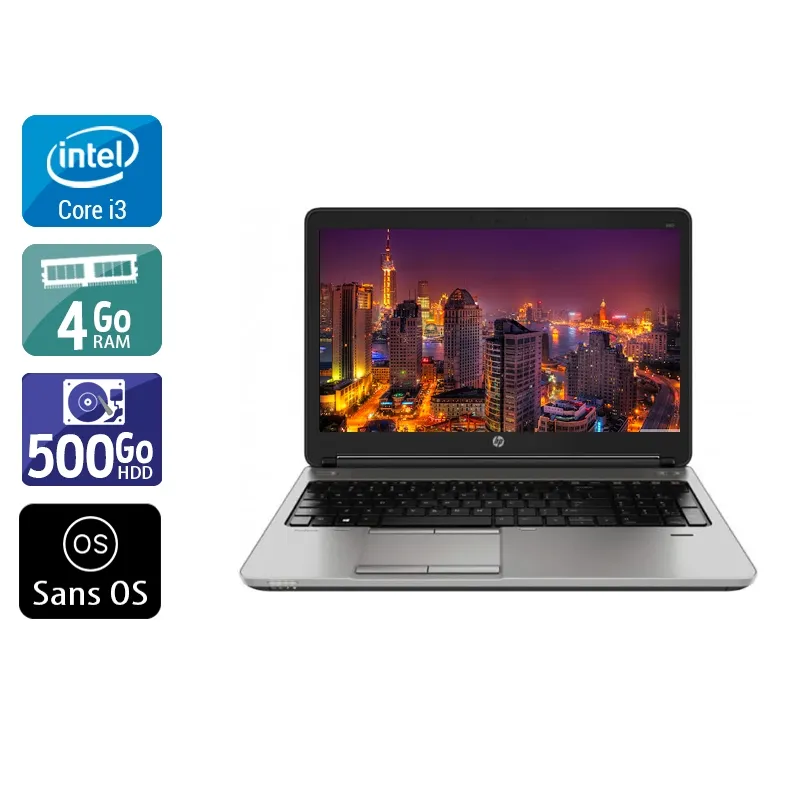 ProBook 650 G1 15,6" 2013 - Intel Core i3 2,4Ghz - 2 - 4Go DDR4 - 500Go HDD - Intel HD Graphics 4600 - Gris / Noir - Sans OS - AZERTY