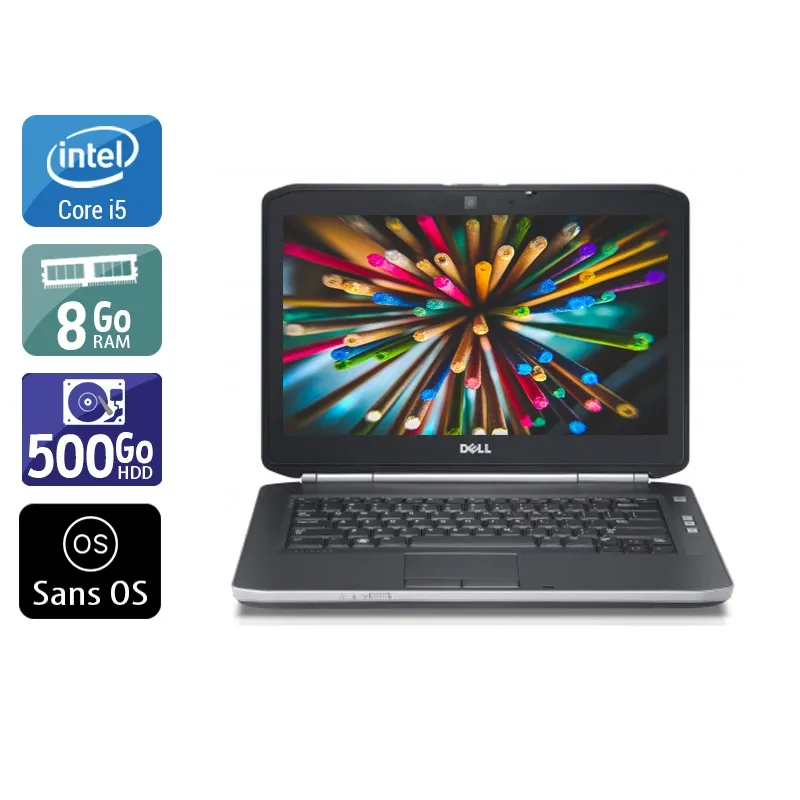 Latitude E5420 14,1" 2011 - Intel Core i5 2,5Ghz - 4 - 8Go DDR3 - 500Go HDD - Intel HD Graphics 3000 - Gris / Noir - Sans OS - AZERTY