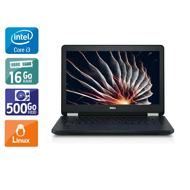 Latitude E5270 12,5" 2010 - Intel Core i3 2,3Ghz - 2 - 16Go DDR4 - 500Go HDD - Intel HD Graphics 520 - Gris / Noir - Linux - AZERTY