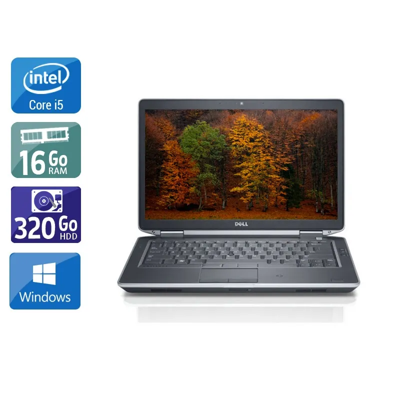 Latitude E5430 14,1" 2012 - Intel Core i5 2,6Ghz - 4 - 16Go DDR3 - 320Go HDD - Intel HD Graphics 4000 - Gris / Noir - Windows 10 - AZERTY