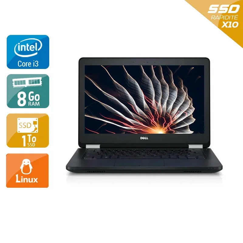 Latitude E5270 12,5" 2010 - Intel Core i3 2,3Ghz - 2 - 8Go DDR4 - 2To SSD - Intel HD Graphics 520 - Gris / Noir - Linux - AZERTY