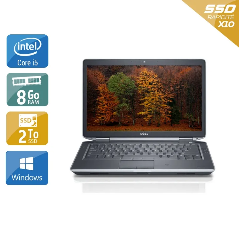 Latitude E5430 14,1" 2012 - Intel Core i5 2,6Ghz - 4 - 8Go DDR3 - 2To SSD - Intel HD Graphics 4000 - Gris / Noir - Windows 10 - AZERTY