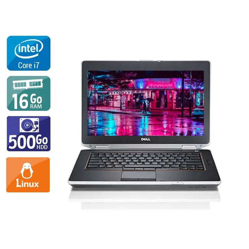 Latitude E6430 14" 2012 - Intel Core i7 2,7Ghz - 2 - 16Go DDR3 - 500Go HDD - Intel HD Graphics 4000 - Gris / Noir - Linux - AZERTY