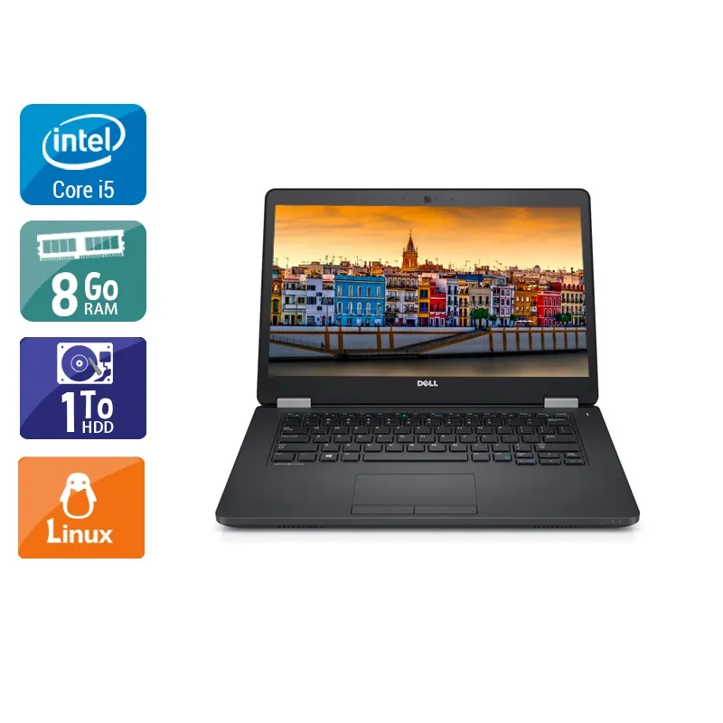 Latitude E5470 14" 2015 - Intel Core i5 2,4Ghz - 2 - 8Go DDR4 - 1To HDD - Intel HD Graphics 520 - Gris / Noir - Linux - AZERTY