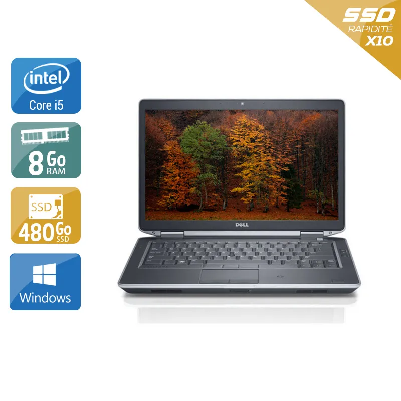 Latitude E5430 14,1" 2012 - Intel Core i5 2,6Ghz - 4 - 8Go DDR3 - 480Go SSD - Intel HD Graphics 4000 - Gris / Noir - Windows 10 - AZERTY