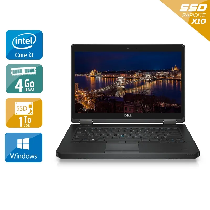 Latitude E5440 14" 2013 - Intel Core i3 1,9Ghz - 2 - 4Go DDR4 - 1To SSD - Intel HD Graphics 4400 - Gris / Noir - Windows 10 - AZERTY