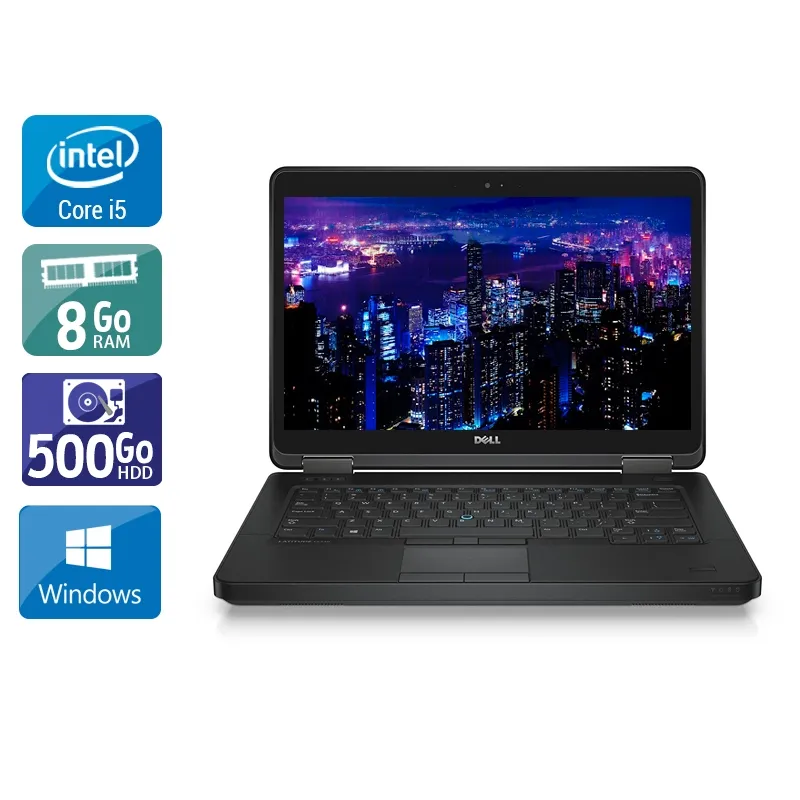 Latitude E5440 14" 2013 - Intel Core i5 1,9Ghz - 2 - 8Go DDR3 - 500Go HDD - Intel HD Graphics 4400 - Gris / Noir - Windows 10 - AZERTY