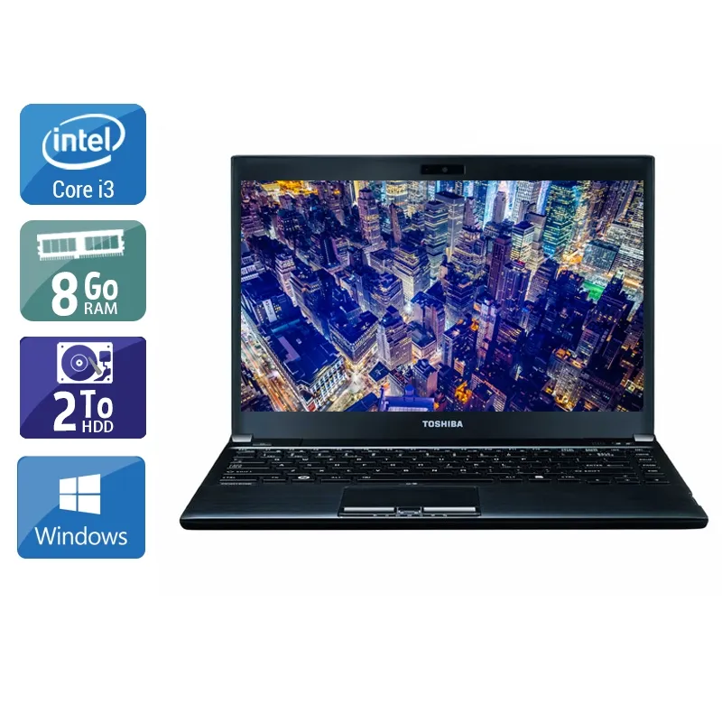 Portégé R930 13,3" 2012 - Intel Core i3 2,5Ghz - 2 - 8Go DDR3 - 2To HDD - Intel HD Graphics 4000 - Gris / Noir - Windows 10 - AZERTY