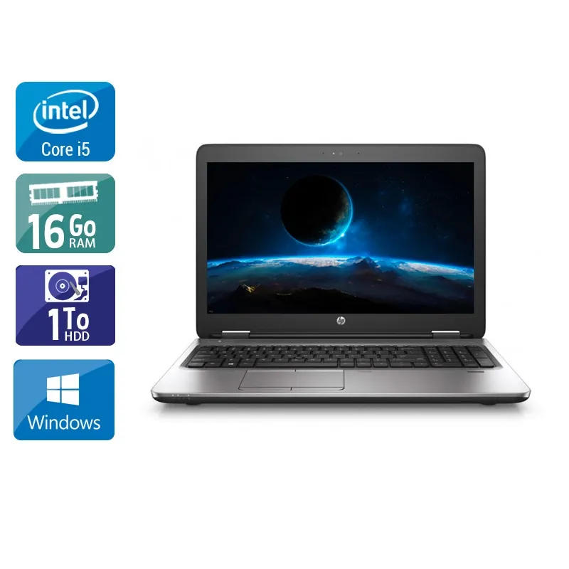 ProBook 650 G2 15,5" 2015 - Intel Core i5 2,3Ghz - 2 - 16Go DDR4 - 1To HDD - Intel HD Graphics 520 - Gris / Noir - Windows 10 - AZERTY