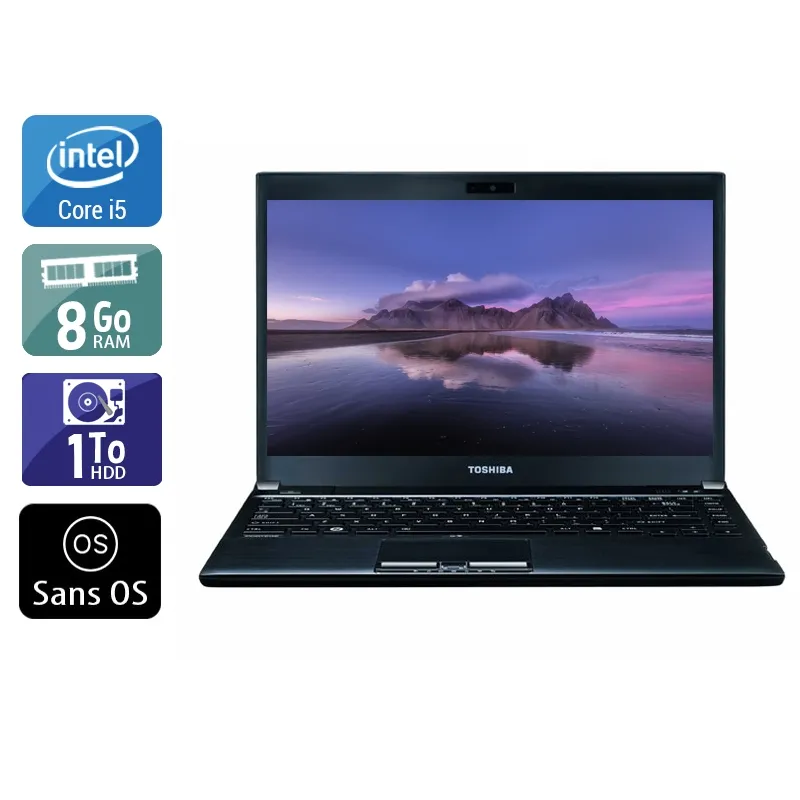 Portégé R930 13,3" 2012 - Intel Core i5 2,6Ghz - 2 - 8Go DDR3 - 1To HDD - Intel HD Graphics 4000 - Gris / Noir - Sans OS - AZERTY