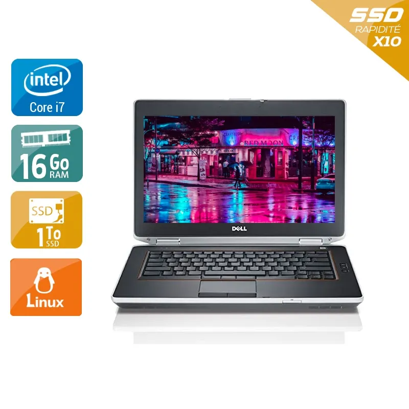 Latitude E6430 14" 2012 - Intel Core i7 2,7Ghz - 2 - 16Go DDR3 - 1To SSD - Intel HD Graphics 4000 - Gris / Noir - Linux - AZERTY