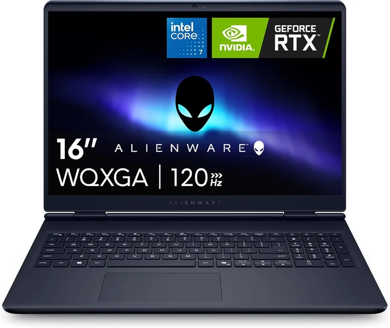 Dell Alienware LAC16250-7193BLU-PUS GAMING LAPTOP, Intel Core 7-240H, 16GB RAM Memory, 1TB SSD, NVIDIA GeForce RTX 5050 8GB vRAM, 16” WQXGA 120Hz Screen, Win11