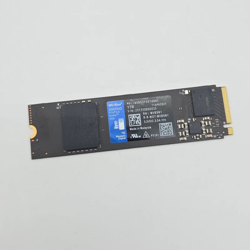 Western Digital WD Blue SN5000 1TB M.2 NVMe Gen4 SSD, Internal Gaming Solid State Drive Storage