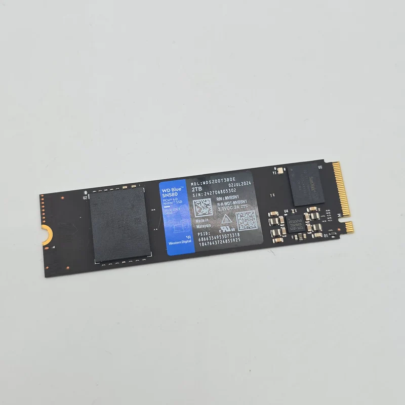 Western Digital WD Blue SN580 2TB M.2 NVMe Gen4 SSD, Internal Gaming Solid State Drive Storage