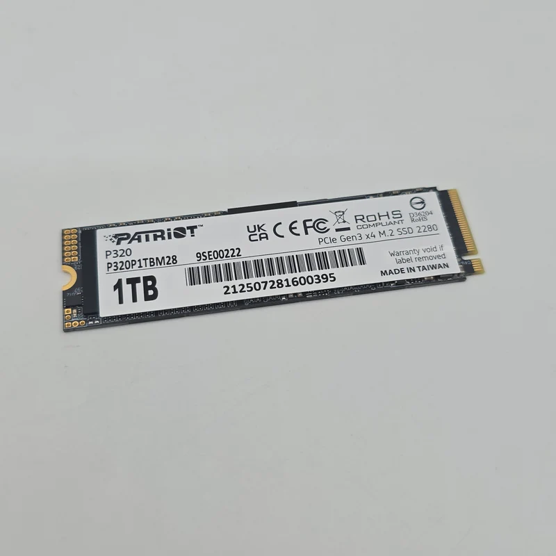 Patriot P320 1TB M.2 NVMe Gen3 SSD, Internal Gaming Solid State Drive Storage