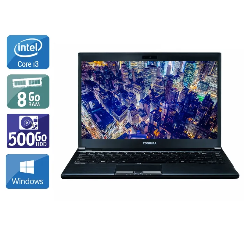 Portégé R930 13,3" 2012 - Intel Core i3 2,5Ghz - 2 - 8Go DDR3 - 500Go HDD - Intel HD Graphics 4000 - Gris / Noir - Windows 10 - AZERTY