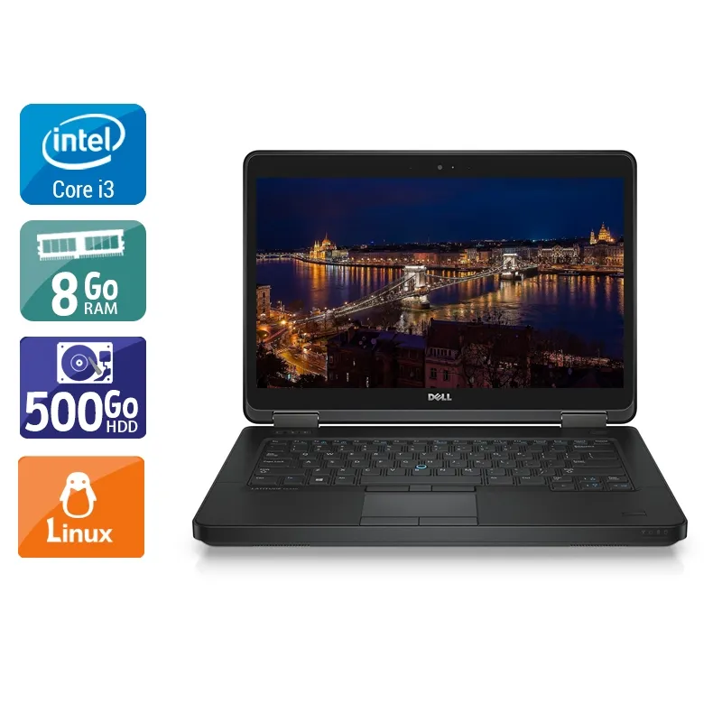 Latitude E5440 14" 2013 - Intel Core i3 1,9Ghz - 2 - 8Go DDR3 - 500Go HDD - Intel HD Graphics 4400 - Gris / Noir - Linux - AZERTY