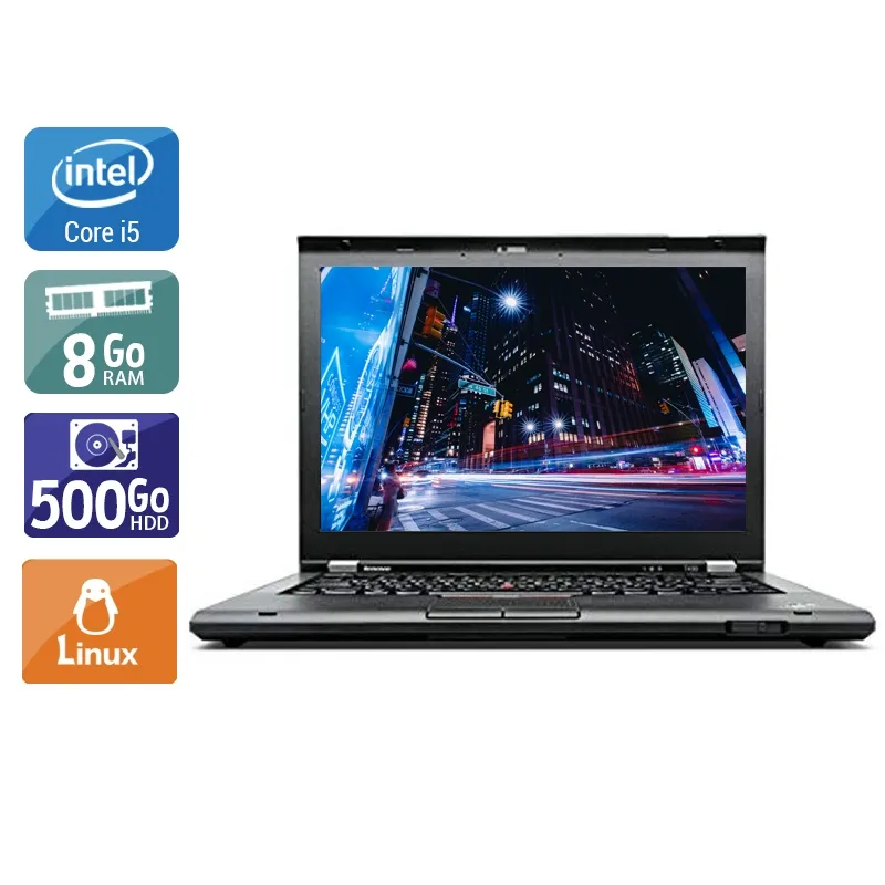 ThinkPad T430 14,1" 2012 - Intel Core i5 2,6Ghz - 2 - 8Go DDR3 - 500Go HDD - Intel HD Graphics 4000 - Gris / Noir - Linux - AZERTY