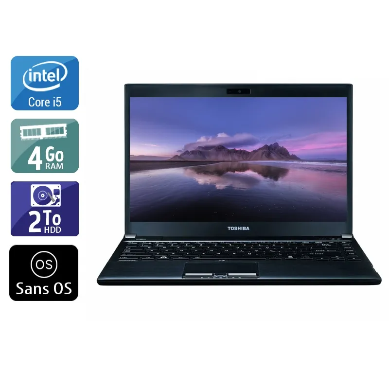 Portégé R930 13,3" 2012 - Intel Core i5 2,6Ghz - 2 - 4Go DDR4 - 2To HDD - Intel HD Graphics 4000 - Gris / Noir - Sans OS - AZERTY
