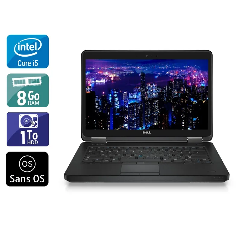 Latitude E5440 14" 2013 - Intel Core i5 1,9Ghz - 2 - 8Go DDR3 - 1To HDD - Intel HD Graphics 4400 - Gris / Noir - Sans OS - AZERTY