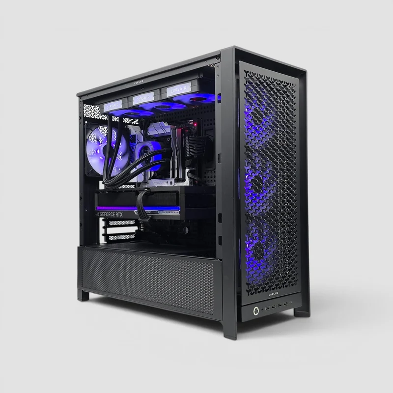 RTX 5080, Ryzen 9800X3D, 4TB NVMe SSD, 32GB RAM, Custom Black Liquid Cooled Gaming PC