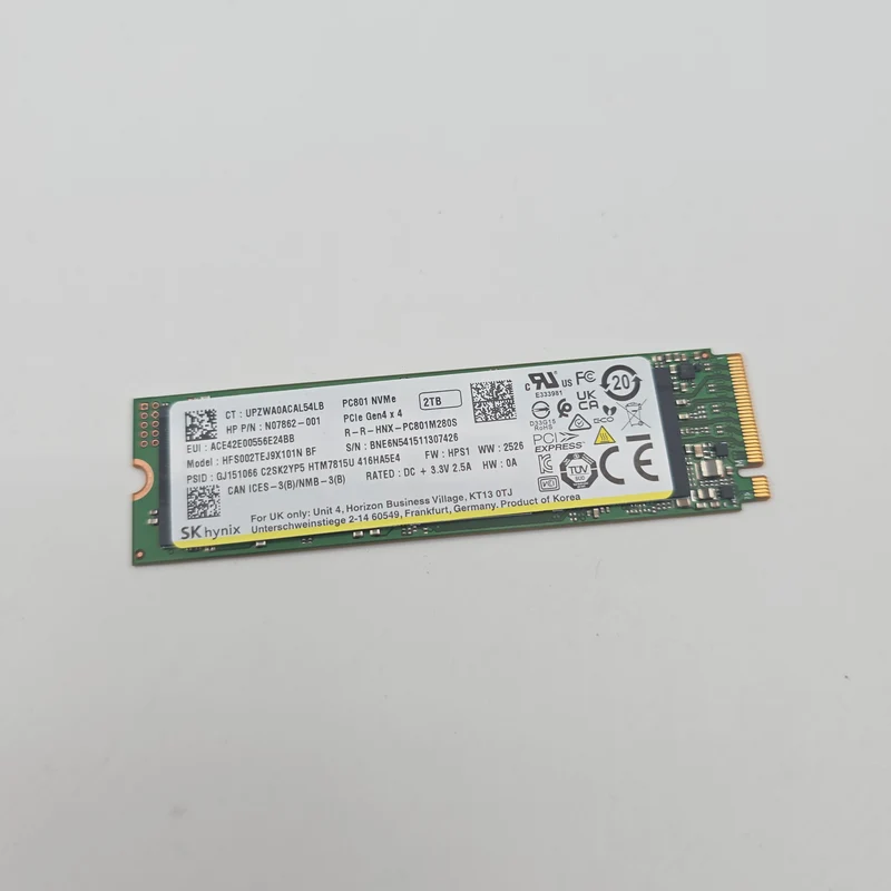SK Hynix PC801 2TB M.2 NVMe Gen4 SSD, Internal Gaming Solid State Drive Storage SSD