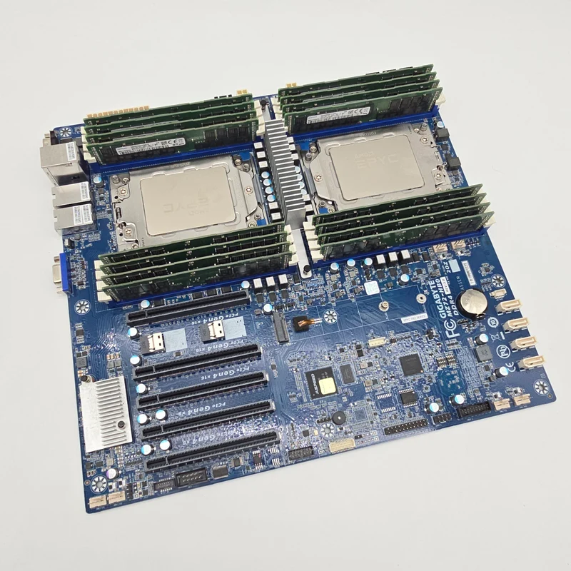 Gigabyte MZ72-HB0 Dual Socket Motherboard, 2x AMD EPYC 7773X Server Processor CPU, 512GB 16x32GB DDR4 ECC RDIMM COMBO