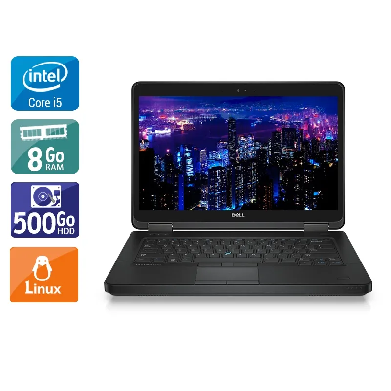 Latitude E5440 14" 2013 - Intel Core i5 1,9Ghz - 2 - 8Go DDR3 - 500Go HDD - Intel HD Graphics 4400 - Gris / Noir - Linux - AZERTY